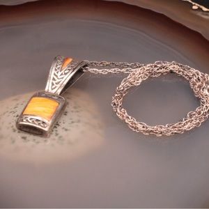 Carol Felley 925 spiny coral pendant necklace